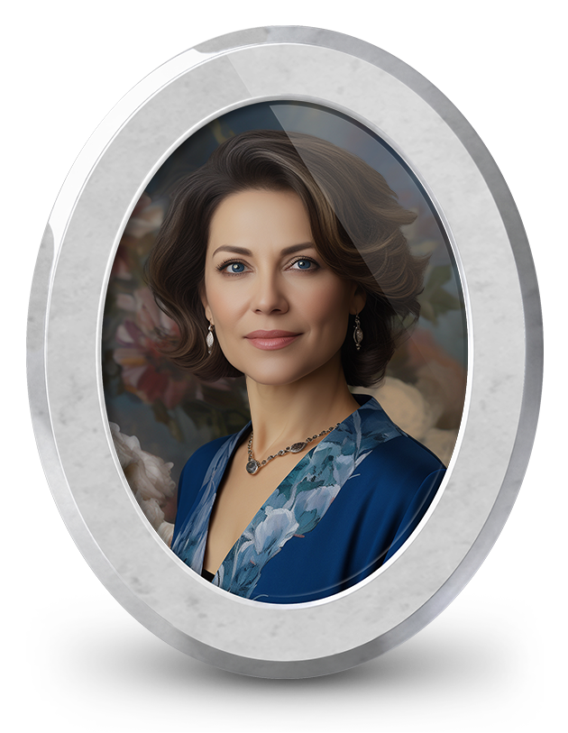 OVAL MARBLE FLORAL